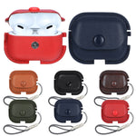 Custodia protettiva per auricolari in pelle PU Litchi Texture con cordino, For AirPods Pro 2 with Lanyard