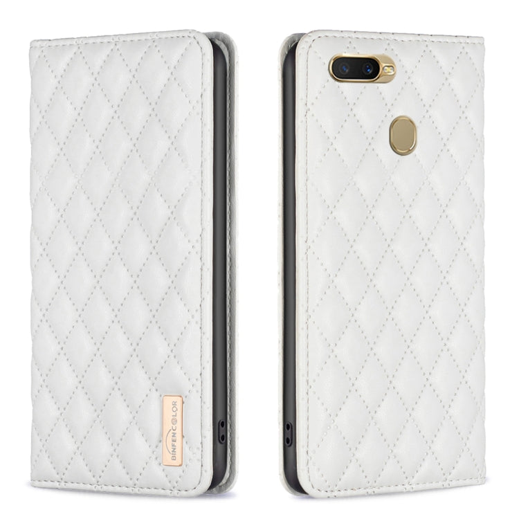 Custodia per telefono a conchiglia in pelle magnetica Diamond Lattice, For OPPO A7, For OPPO A15, For OPPO A16s / A16 / A54s / A55 5G / A54 4G, For OPPO A57 4G