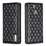 Custodia per telefono a conchiglia in pelle magnetica Diamond Lattice, For OPPO A7, For OPPO A15, For OPPO A16s / A16 / A54s / A55 5G / A54 4G, For OPPO A57 4G