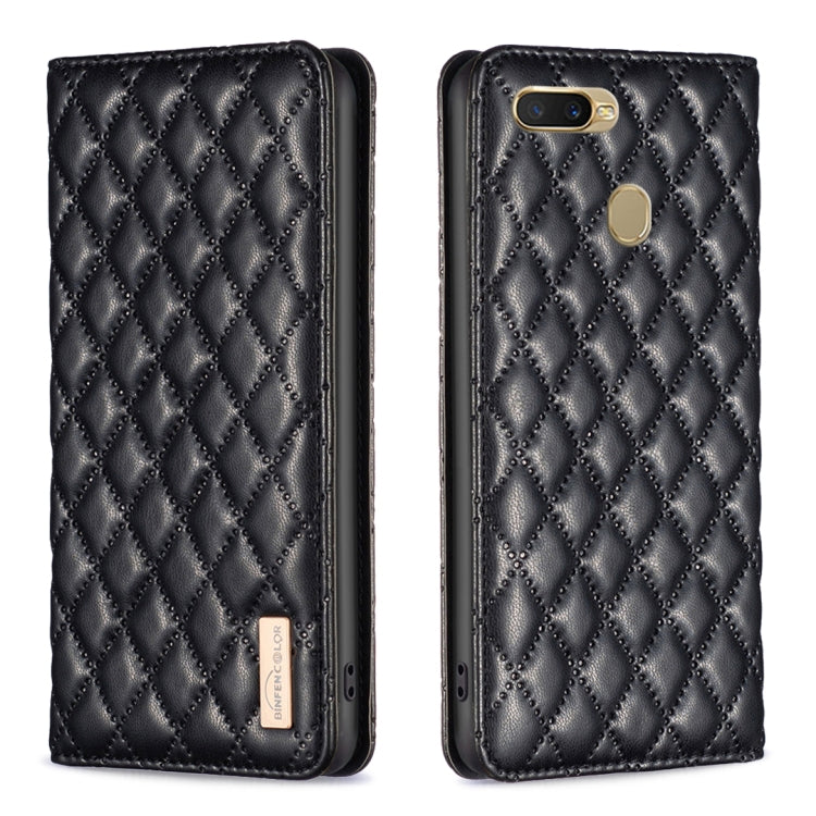 Custodia per telefono a conchiglia in pelle magnetica Diamond Lattice, For OPPO A7, For OPPO A15, For OPPO A16s / A16 / A54s / A55 5G / A54 4G, For OPPO A57 4G