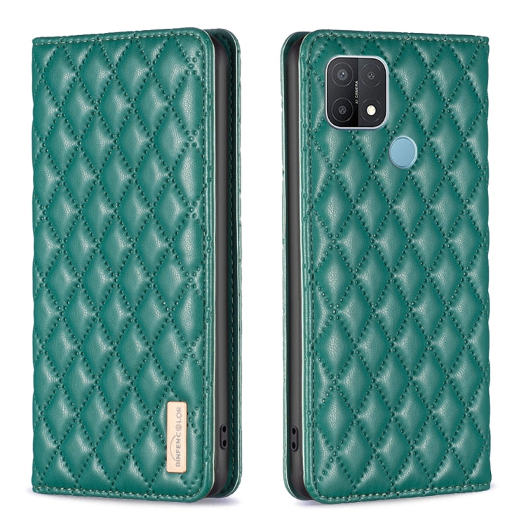 Custodia per telefono a conchiglia in pelle magnetica Diamond Lattice, For OPPO A7, For OPPO A15, For OPPO A16s / A16 / A54s / A55 5G / A54 4G, For OPPO A57 4G