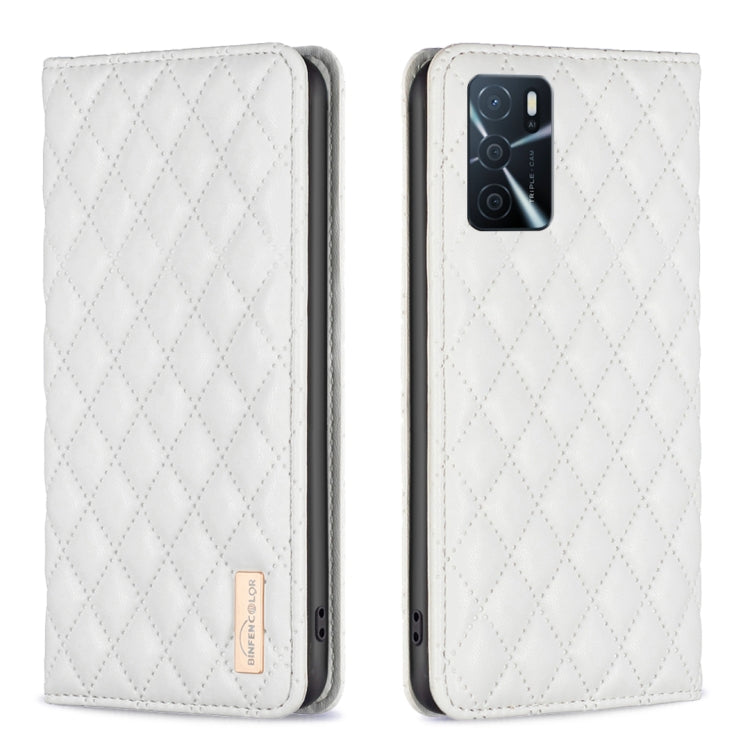 Custodia per telefono a conchiglia in pelle magnetica Diamond Lattice, For OPPO A7, For OPPO A15, For OPPO A16s / A16 / A54s / A55 5G / A54 4G, For OPPO A57 4G