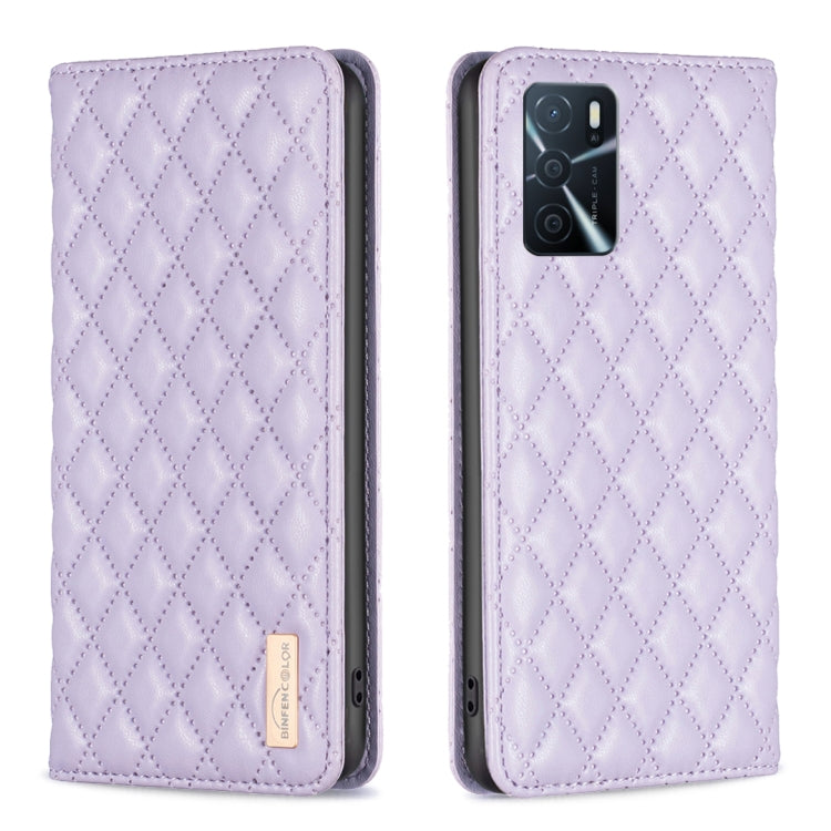 Custodia per telefono a conchiglia in pelle magnetica Diamond Lattice, For OPPO A7, For OPPO A15, For OPPO A16s / A16 / A54s / A55 5G / A54 4G, For OPPO A57 4G