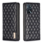 Custodia per telefono a conchiglia in pelle magnetica Diamond Lattice, For OPPO A7, For OPPO A15, For OPPO A16s / A16 / A54s / A55 5G / A54 4G, For OPPO A57 4G