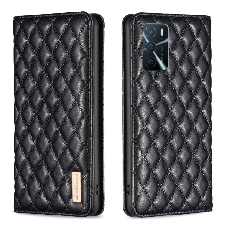 Custodia per telefono a conchiglia in pelle magnetica Diamond Lattice, For OPPO A7, For OPPO A15, For OPPO A16s / A16 / A54s / A55 5G / A54 4G, For OPPO A57 4G