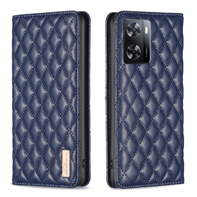 Custodia per telefono a conchiglia in pelle magnetica Diamond Lattice, For OPPO A7, For OPPO A15, For OPPO A16s / A16 / A54s / A55 5G / A54 4G, For OPPO A57 4G