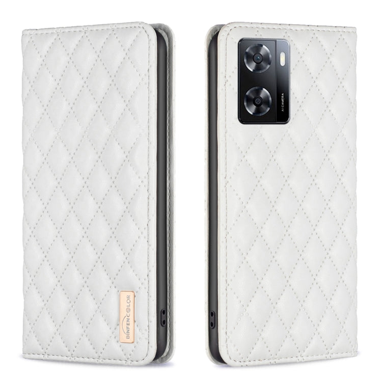 Custodia per telefono a conchiglia in pelle magnetica Diamond Lattice, For OPPO A7, For OPPO A15, For OPPO A16s / A16 / A54s / A55 5G / A54 4G, For OPPO A57 4G