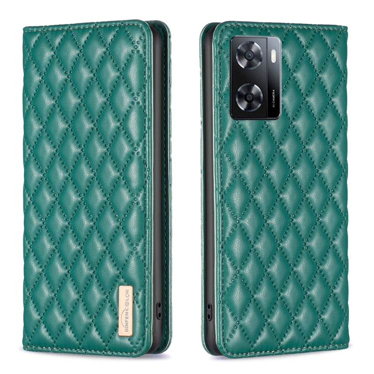 Custodia per telefono a conchiglia in pelle magnetica Diamond Lattice, For OPPO A7, For OPPO A15, For OPPO A16s / A16 / A54s / A55 5G / A54 4G, For OPPO A57 4G
