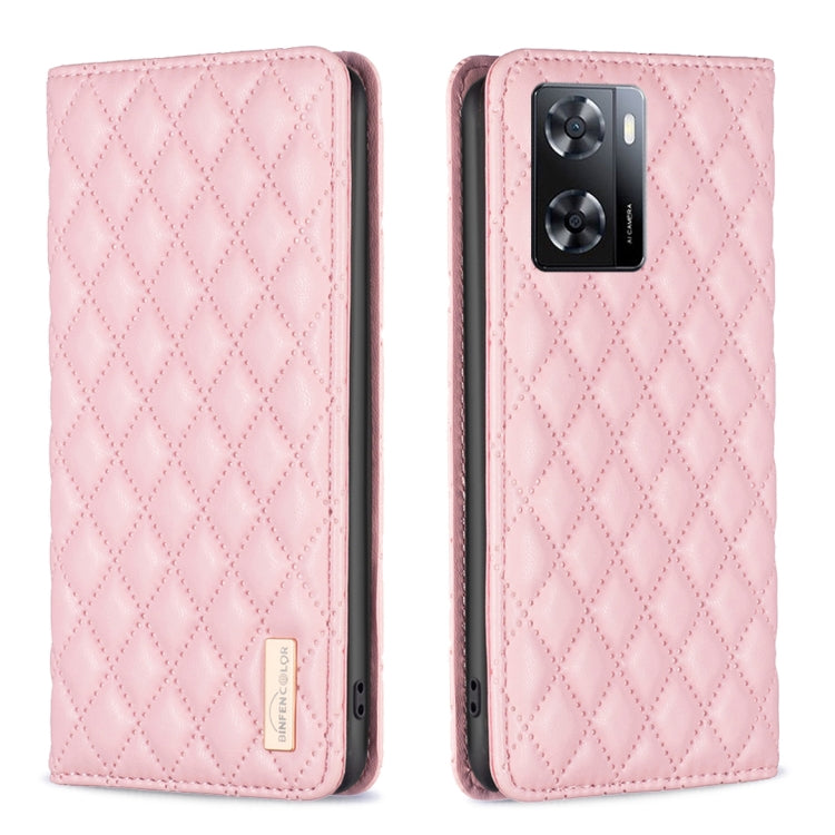 Custodia per telefono a conchiglia in pelle magnetica Diamond Lattice, For OPPO A7, For OPPO A15, For OPPO A16s / A16 / A54s / A55 5G / A54 4G, For OPPO A57 4G
