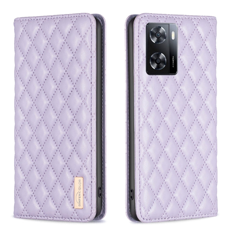 Custodia per telefono a conchiglia in pelle magnetica Diamond Lattice, For OPPO A7, For OPPO A15, For OPPO A16s / A16 / A54s / A55 5G / A54 4G, For OPPO A57 4G