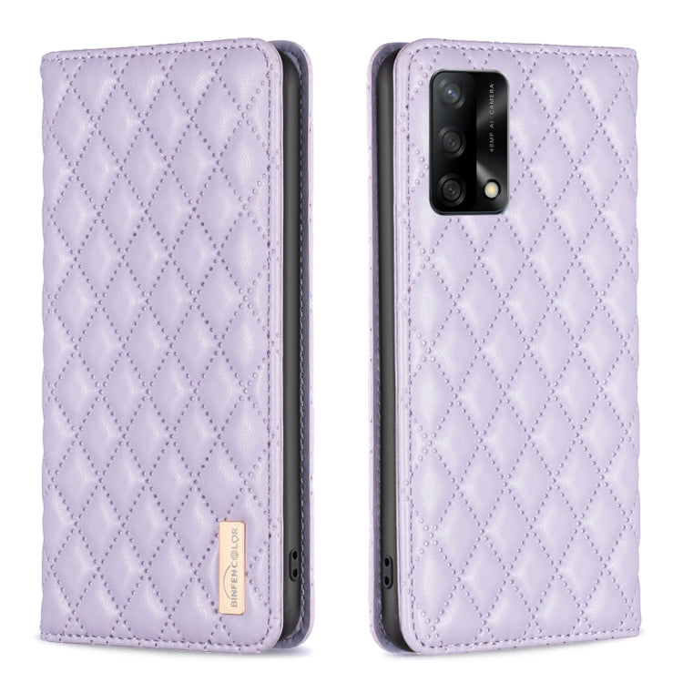 Custodia per telefono a conchiglia in pelle magnetica Diamond Lattice, For OPPO A74 4G / F19 4G, For OPPO A74 5G / A93 5G / A54 5G, For OPPO A76 4G / A36 4G / K10 4G / Realme 9i, For OPPO A94 4G / Reno5 F / F19 Pro