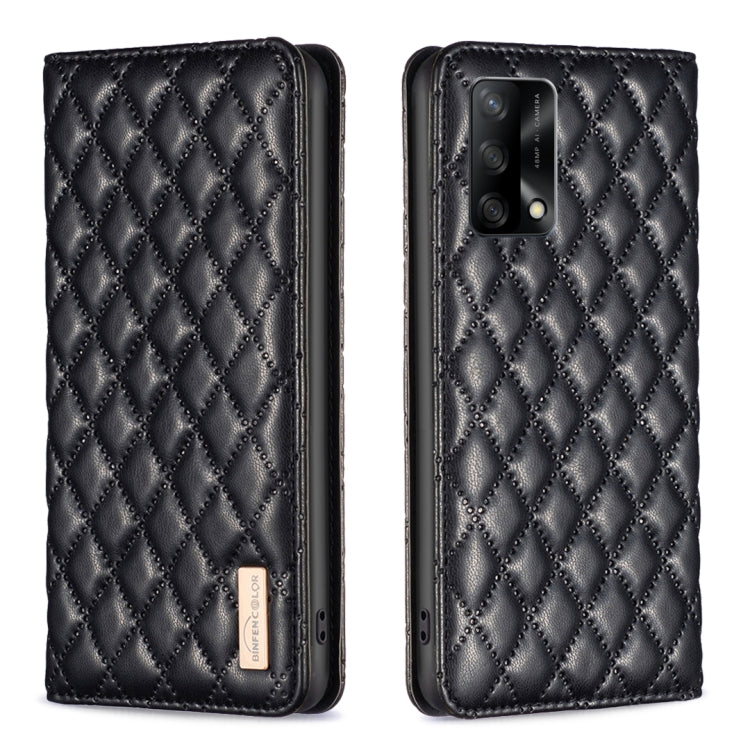 Custodia per telefono a conchiglia in pelle magnetica Diamond Lattice, For OPPO A74 4G / F19 4G, For OPPO A74 5G / A93 5G / A54 5G, For OPPO A76 4G / A36 4G / K10 4G / Realme 9i, For OPPO A94 4G / Reno5 F / F19 Pro