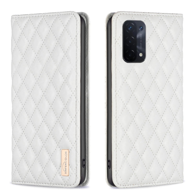 Custodia per telefono a conchiglia in pelle magnetica Diamond Lattice, For OPPO A74 4G / F19 4G, For OPPO A74 5G / A93 5G / A54 5G, For OPPO A76 4G / A36 4G / K10 4G / Realme 9i, For OPPO A94 4G / Reno5 F / F19 Pro