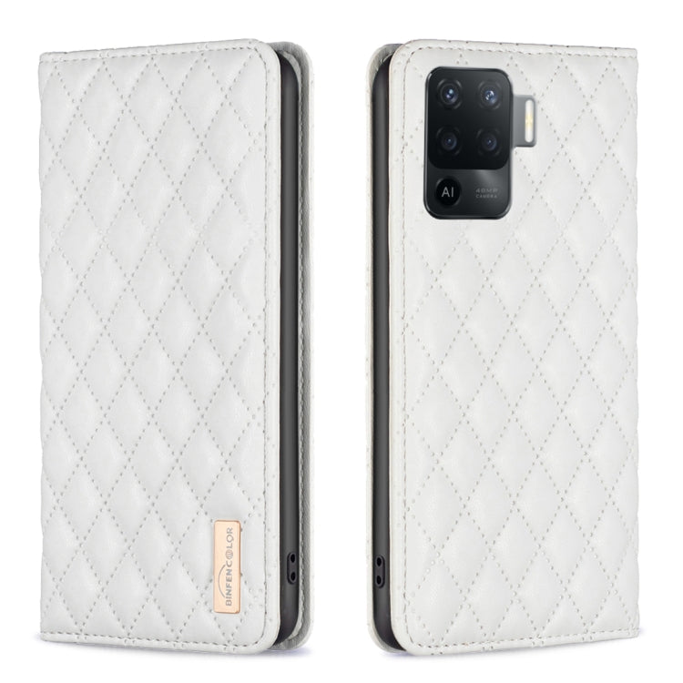 Custodia per telefono a conchiglia in pelle magnetica Diamond Lattice, For OPPO A74 4G / F19 4G, For OPPO A74 5G / A93 5G / A54 5G, For OPPO A76 4G / A36 4G / K10 4G / Realme 9i, For OPPO A94 4G / Reno5 F / F19 Pro