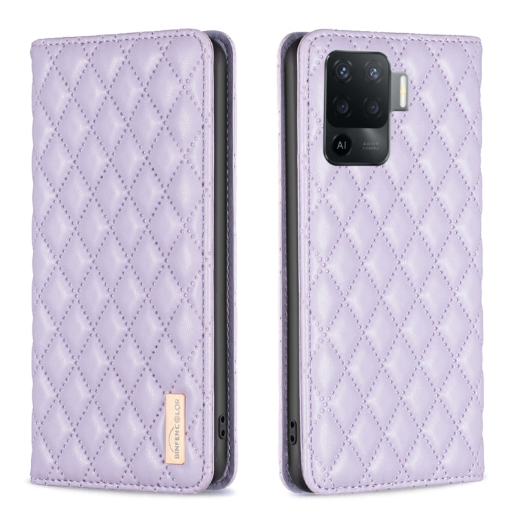 Custodia per telefono a conchiglia in pelle magnetica Diamond Lattice, For OPPO A74 4G / F19 4G, For OPPO A74 5G / A93 5G / A54 5G, For OPPO A76 4G / A36 4G / K10 4G / Realme 9i, For OPPO A94 4G / Reno5 F / F19 Pro