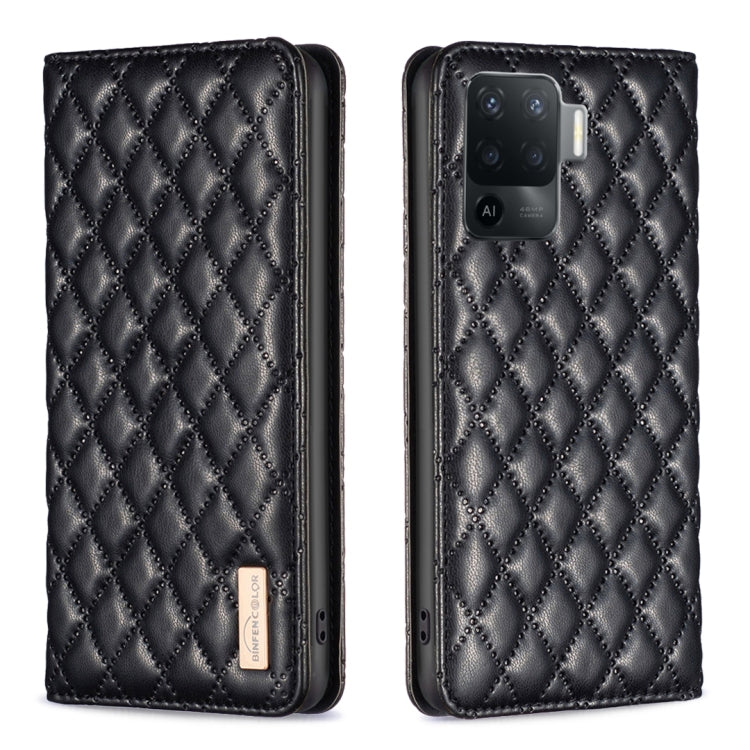 Custodia per telefono a conchiglia in pelle magnetica Diamond Lattice, For OPPO A74 4G / F19 4G, For OPPO A74 5G / A93 5G / A54 5G, For OPPO A76 4G / A36 4G / K10 4G / Realme 9i, For OPPO A94 4G / Reno5 F / F19 Pro