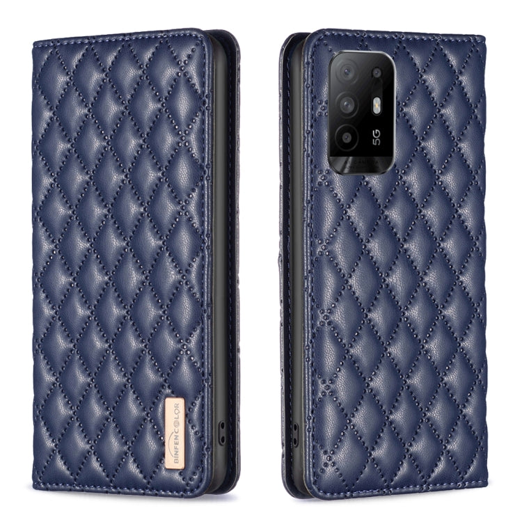 Custodia per telefono a conchiglia in pelle magnetica Diamond Lattice, For OPPO A94 5G / F19 Pro+, For OPPO A96 5G / Reno7 Z, For OPPO Find X5 Pro, For OPPO Find X5