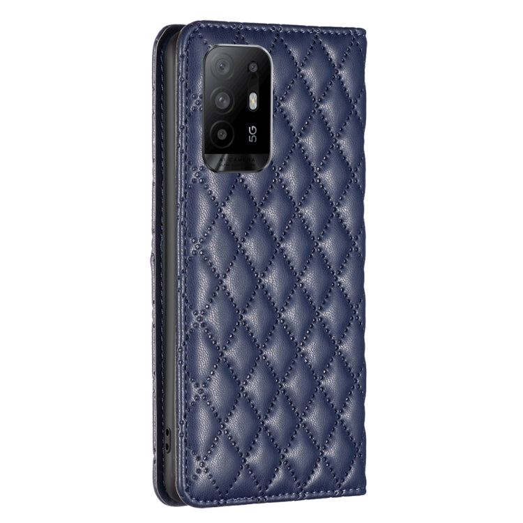 Custodia per telefono a conchiglia in pelle magnetica Diamond Lattice, For OPPO A94 5G / F19 Pro+, For OPPO A96 5G / Reno7 Z, For OPPO Find X5 Pro, For OPPO Find X5