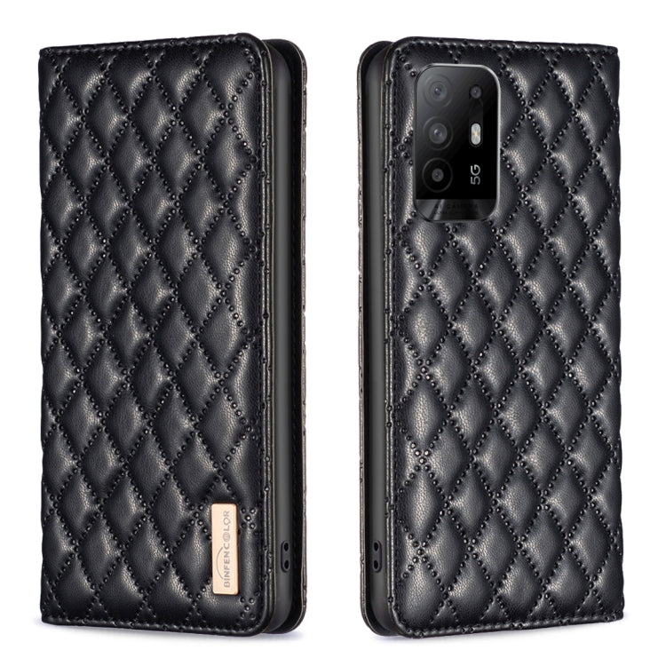 Custodia per telefono a conchiglia in pelle magnetica Diamond Lattice, For OPPO A94 5G / F19 Pro+, For OPPO A96 5G / Reno7 Z, For OPPO Find X5 Pro, For OPPO Find X5