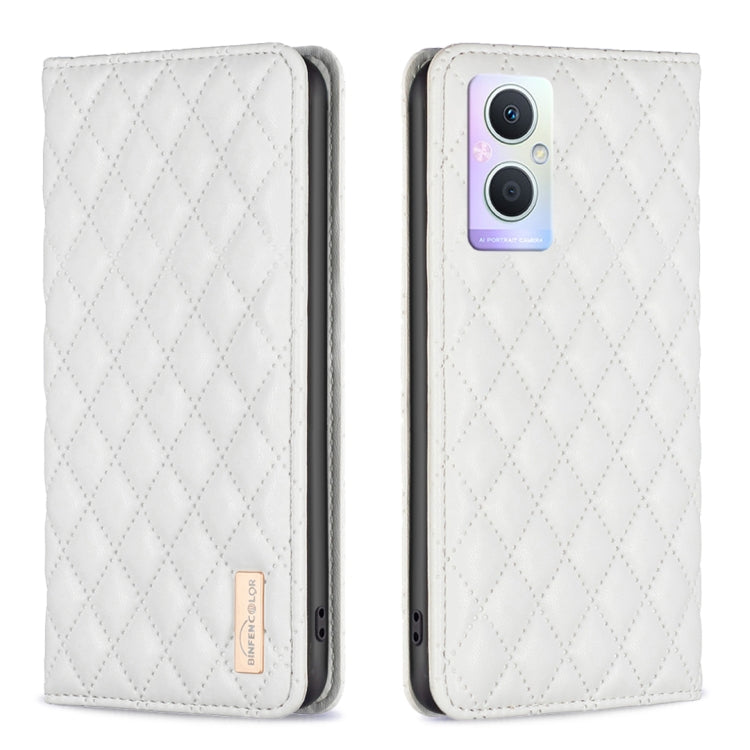 Custodia per telefono a conchiglia in pelle magnetica Diamond Lattice, For OPPO A94 5G / F19 Pro+, For OPPO A96 5G / Reno7 Z, For OPPO Find X5 Pro, For OPPO Find X5