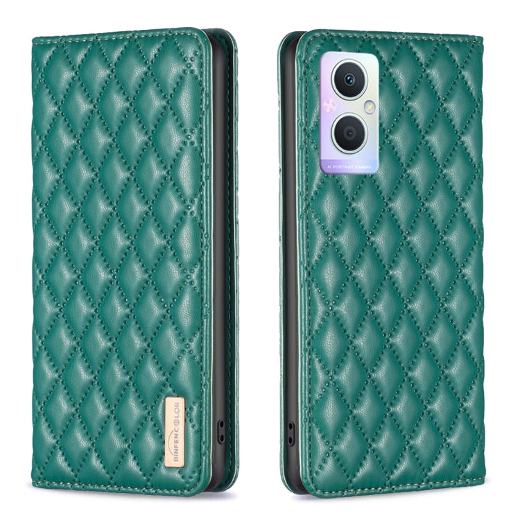 Custodia per telefono a conchiglia in pelle magnetica Diamond Lattice, For OPPO A94 5G / F19 Pro+, For OPPO A96 5G / Reno7 Z, For OPPO Find X5 Pro, For OPPO Find X5