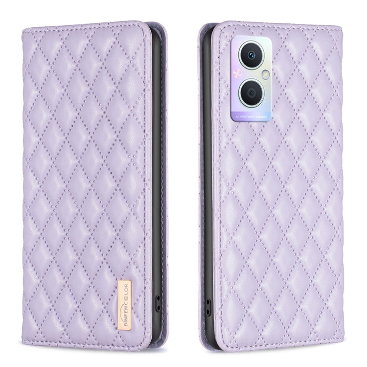 Custodia per telefono a conchiglia in pelle magnetica Diamond Lattice, For OPPO A94 5G / F19 Pro+, For OPPO A96 5G / Reno7 Z, For OPPO Find X5 Pro, For OPPO Find X5
