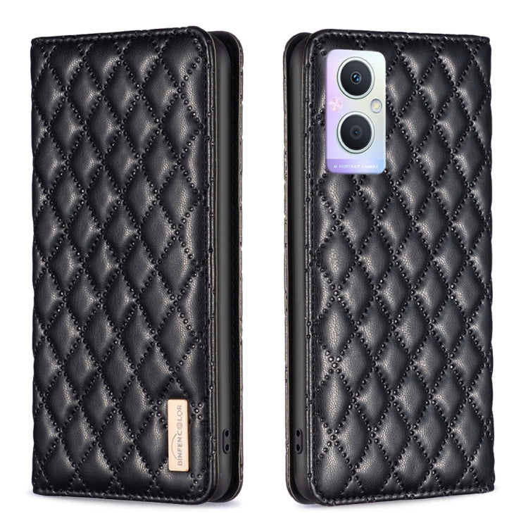 Custodia per telefono a conchiglia in pelle magnetica Diamond Lattice, For OPPO A94 5G / F19 Pro+, For OPPO A96 5G / Reno7 Z, For OPPO Find X5 Pro, For OPPO Find X5