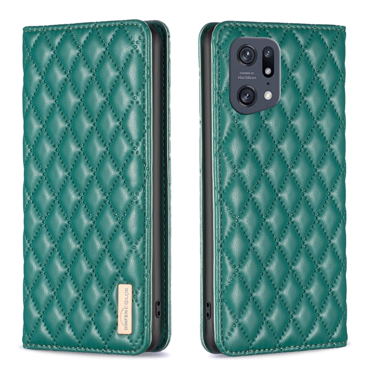 Custodia per telefono a conchiglia in pelle magnetica Diamond Lattice, For OPPO A94 5G / F19 Pro+, For OPPO A96 5G / Reno7 Z, For OPPO Find X5 Pro, For OPPO Find X5