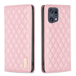 Custodia per telefono a conchiglia in pelle magnetica Diamond Lattice, For OPPO A94 5G / F19 Pro+, For OPPO A96 5G / Reno7 Z, For OPPO Find X5 Pro, For OPPO Find X5