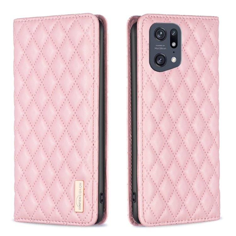 Custodia per telefono a conchiglia in pelle magnetica Diamond Lattice, For OPPO A94 5G / F19 Pro+, For OPPO A96 5G / Reno7 Z, For OPPO Find X5 Pro, For OPPO Find X5