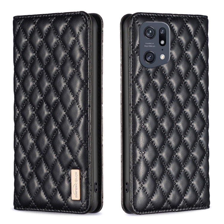 Custodia per telefono a conchiglia in pelle magnetica Diamond Lattice, For OPPO A94 5G / F19 Pro+, For OPPO A96 5G / Reno7 Z, For OPPO Find X5 Pro, For OPPO Find X5