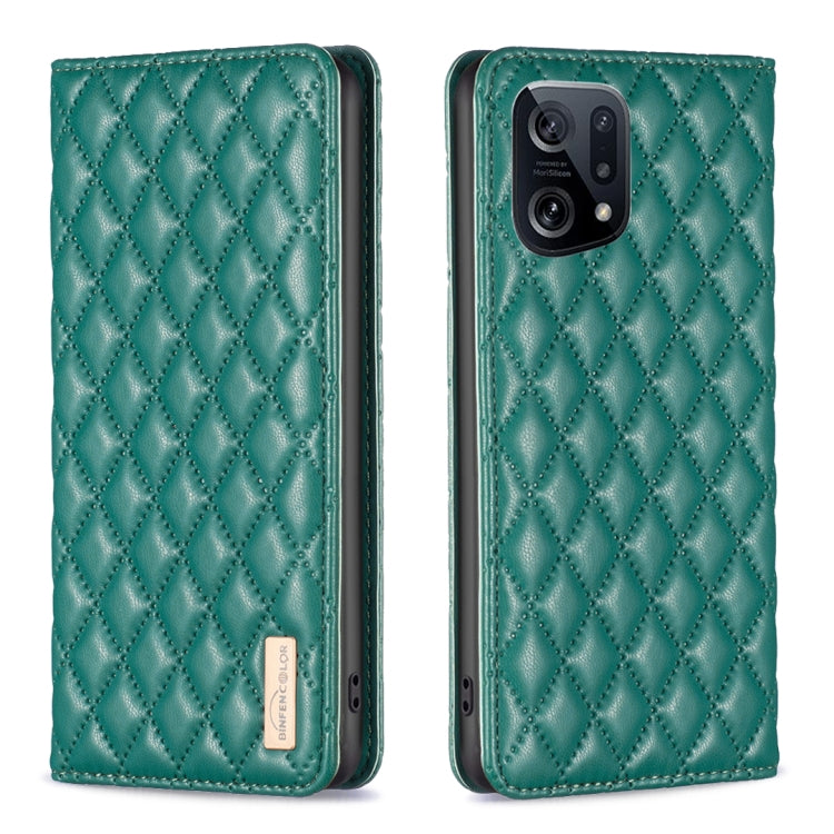 Custodia per telefono a conchiglia in pelle magnetica Diamond Lattice, For OPPO A94 5G / F19 Pro+, For OPPO A96 5G / Reno7 Z, For OPPO Find X5 Pro, For OPPO Find X5