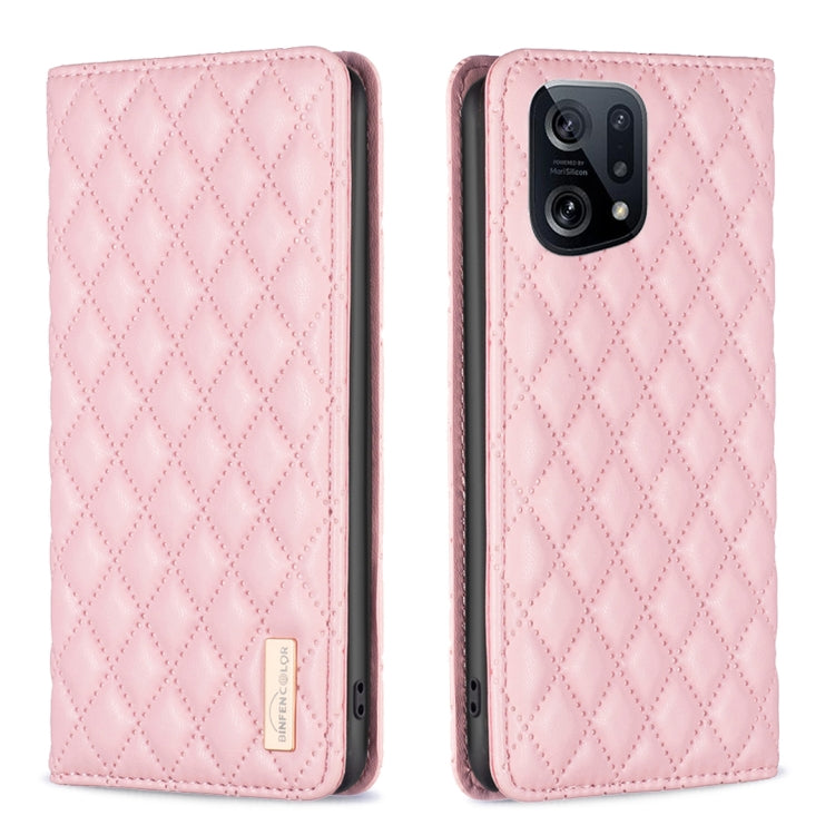 Custodia per telefono a conchiglia in pelle magnetica Diamond Lattice, For OPPO A94 5G / F19 Pro+, For OPPO A96 5G / Reno7 Z, For OPPO Find X5 Pro, For OPPO Find X5