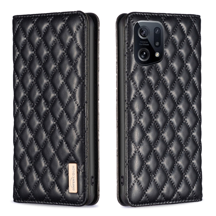 Custodia per telefono a conchiglia in pelle magnetica Diamond Lattice, For OPPO A94 5G / F19 Pro+, For OPPO A96 5G / Reno7 Z, For OPPO Find X5 Pro, For OPPO Find X5
