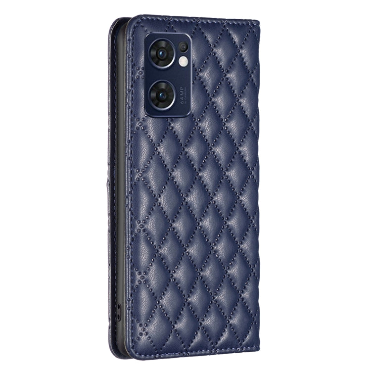 Custodia per telefono a conchiglia in pelle magnetica Diamond Lattice, For OPPO Reno7 5G / Find X5 Lite, For vivo Y02s, For vivo Y11 / Y15 / Y12 / Y17, For vivo Y15s