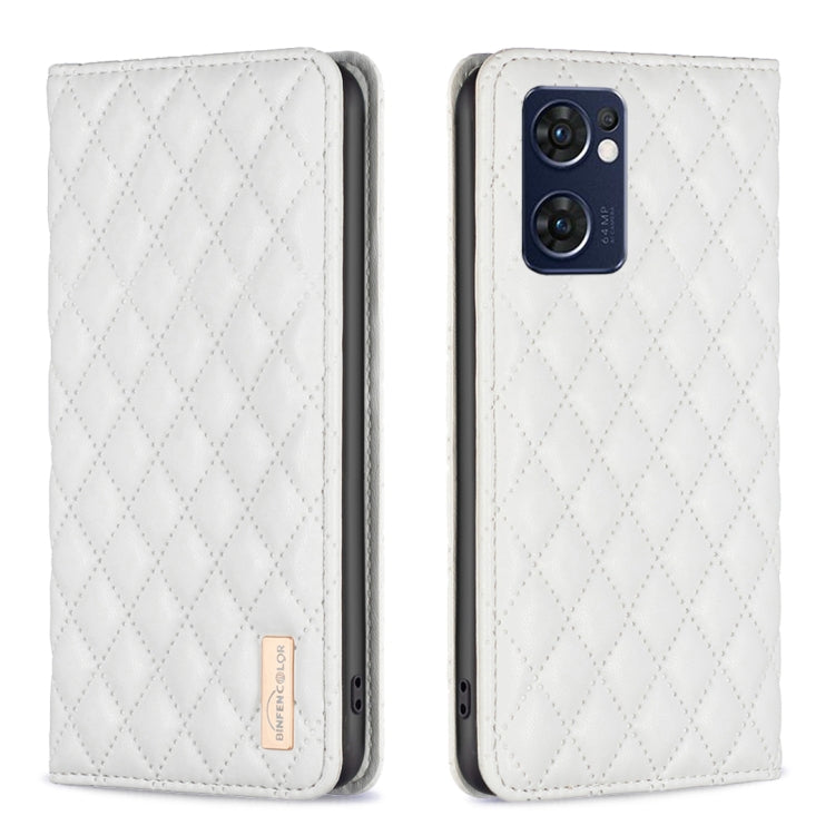 Custodia per telefono a conchiglia in pelle magnetica Diamond Lattice, For OPPO Reno7 5G / Find X5 Lite, For vivo Y02s, For vivo Y11 / Y15 / Y12 / Y17, For vivo Y15s