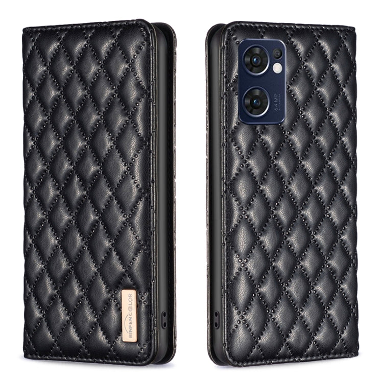 Custodia per telefono a conchiglia in pelle magnetica Diamond Lattice, For OPPO Reno7 5G / Find X5 Lite, For vivo Y02s, For vivo Y11 / Y15 / Y12 / Y17, For vivo Y15s