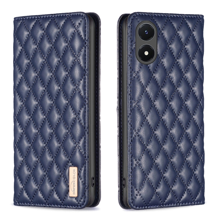 Custodia per telefono a conchiglia in pelle magnetica Diamond Lattice, For OPPO Reno7 5G / Find X5 Lite, For vivo Y02s, For vivo Y11 / Y15 / Y12 / Y17, For vivo Y15s