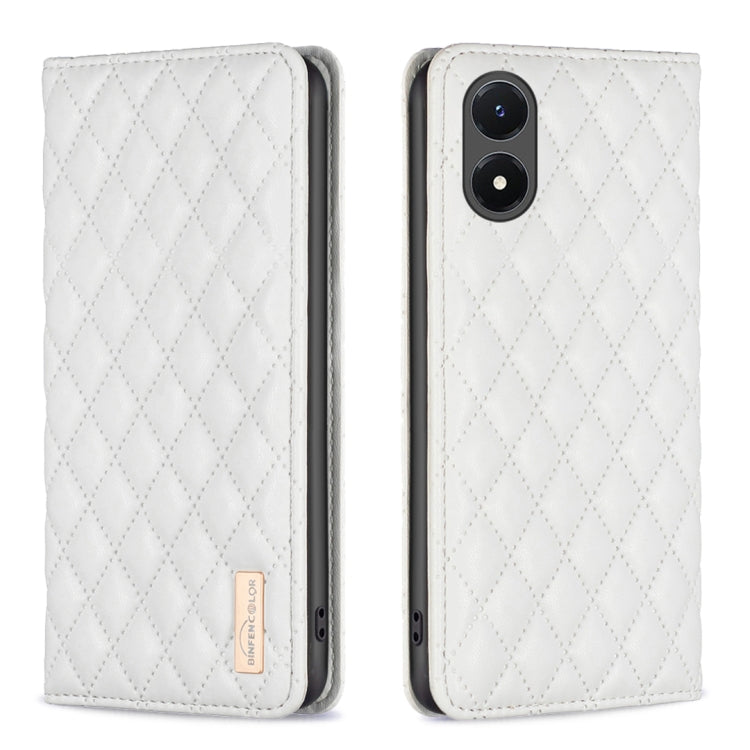 Custodia per telefono a conchiglia in pelle magnetica Diamond Lattice, For OPPO Reno7 5G / Find X5 Lite, For vivo Y02s, For vivo Y11 / Y15 / Y12 / Y17, For vivo Y15s