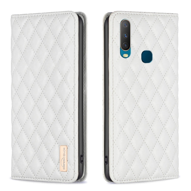 Custodia per telefono a conchiglia in pelle magnetica Diamond Lattice, For OPPO Reno7 5G / Find X5 Lite, For vivo Y02s, For vivo Y11 / Y15 / Y12 / Y17, For vivo Y15s