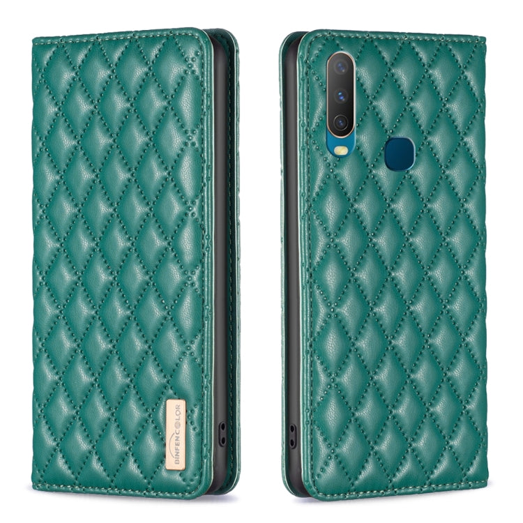 Custodia per telefono a conchiglia in pelle magnetica Diamond Lattice, For OPPO Reno7 5G / Find X5 Lite, For vivo Y02s, For vivo Y11 / Y15 / Y12 / Y17, For vivo Y15s