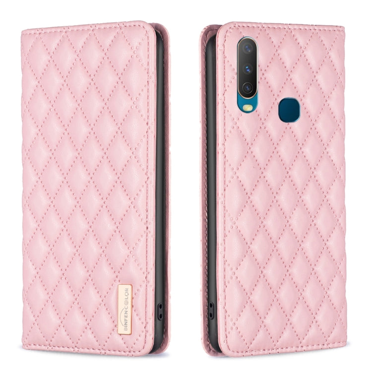 Custodia per telefono a conchiglia in pelle magnetica Diamond Lattice, For OPPO Reno7 5G / Find X5 Lite, For vivo Y02s, For vivo Y11 / Y15 / Y12 / Y17, For vivo Y15s
