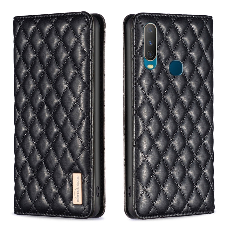 Custodia per telefono a conchiglia in pelle magnetica Diamond Lattice, For OPPO Reno7 5G / Find X5 Lite, For vivo Y02s, For vivo Y11 / Y15 / Y12 / Y17, For vivo Y15s