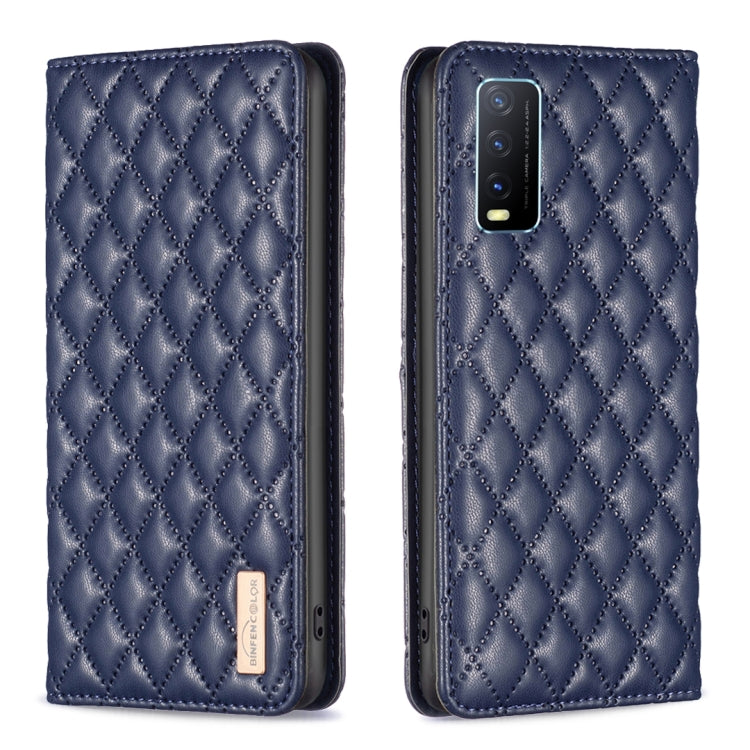 Custodia per telefono a conchiglia in pelle magnetica Diamond Lattice, For vivo Y20, For vivo Y21s / Y21 / Y33s, For vivo Y35 4G / Y22s, For vivo Y51 2020 / Y51a / Y51s