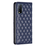 Custodia per telefono a conchiglia in pelle magnetica Diamond Lattice, For vivo Y20, For vivo Y21s / Y21 / Y33s, For vivo Y35 4G / Y22s, For vivo Y51 2020 / Y51a / Y51s