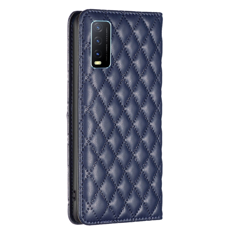Custodia per telefono a conchiglia in pelle magnetica Diamond Lattice, For vivo Y20, For vivo Y21s / Y21 / Y33s, For vivo Y35 4G / Y22s, For vivo Y51 2020 / Y51a / Y51s