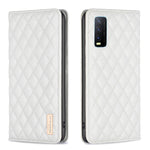 Custodia per telefono a conchiglia in pelle magnetica Diamond Lattice, For vivo Y20, For vivo Y21s / Y21 / Y33s, For vivo Y35 4G / Y22s, For vivo Y51 2020 / Y51a / Y51s