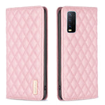 Custodia per telefono a conchiglia in pelle magnetica Diamond Lattice, For vivo Y20, For vivo Y21s / Y21 / Y33s, For vivo Y35 4G / Y22s, For vivo Y51 2020 / Y51a / Y51s