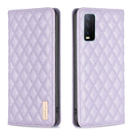 Custodia per telefono a conchiglia in pelle magnetica Diamond Lattice, For vivo Y20, For vivo Y21s / Y21 / Y33s, For vivo Y35 4G / Y22s, For vivo Y51 2020 / Y51a / Y51s