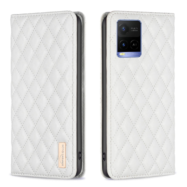 Custodia per telefono a conchiglia in pelle magnetica Diamond Lattice, For vivo Y20, For vivo Y21s / Y21 / Y33s, For vivo Y35 4G / Y22s, For vivo Y51 2020 / Y51a / Y51s